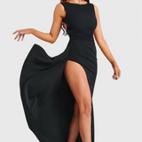 Marion Vestido Satén Espalda Abierta Colección Exclusiva
