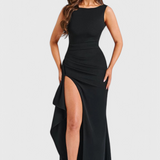 Marion Vestido Satén Espalda Abierta Colección Exclusiva