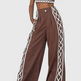 Mirella Conjunto Crop Y Pantalones Anchos Zigzag Exclusiva