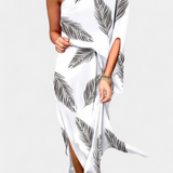 Carlena Vestido Un Hombro Estampado Romántico Exclusivo