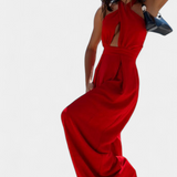 Jessica Mono Halter Cruzado Sin Espalda Pierna Exclusiva