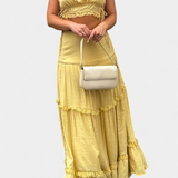 Ilys Conjunto Top Elegante Con Encaje Falda Larga Exclusiva