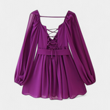 Skylar Vestido Mini Con Escote V Mangas Vaporosas Colección