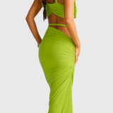 Estela Conjunto De Falda Chiffon Plisado Exclusiva