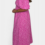 Ercilia Vestido Midi Estampado Exclusivo Manga Globo