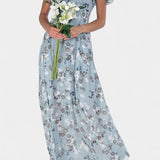 Amara Vestido Maxi Floral Exclusivo Escote En V Mangas