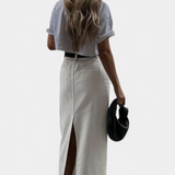 Gabriela Falda Maxi Parisina Algodón Elastano Exclusiva