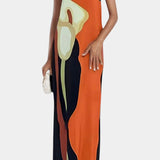 Laura Vestido Sin Tirantes Tejido Premium Floral Exclusivo