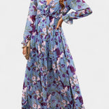 Keti Vestido Maxi Colección Floral Mangas Largas Exclusivas