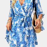 Besa Vestido Mini Floral Impreso Silueta Fluida Exclusivo