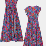 Ximena Vestido Cruzado Largo Estampado Floral Exclusivo