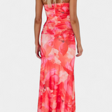 Abigail Vestido De Malla Floral Con Manga Única Selección