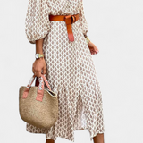 Antonia Vestido Midi Con Cintura Ajustable Tejido Exclusivo