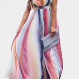 Gretchen Vestido Maxi Rayas Multicolor Escote V Exclusivo