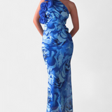 Maëlle Vestido Midi Un Hombro Tela Premium Exclusivo