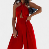 Jessica Mono Halter Cruzado Sin Espalda Pierna Exclusiva