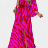 Joelle Vestido Maxi Arcoíris Manga Murciélago Privado