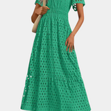 Imani Vestido Maxi De Encaje Bordado Artesanal Exclusivo