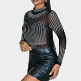 Antonella Body Malla Transparente Brillos Elite Colección