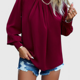 Dottie Top Manga Larga Cuello Encaje Premium Edición