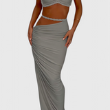Estela Conjunto De Falda Chiffon Plisado Exclusiva