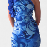 Maëlle Vestido Midi Un Hombro Tela Premium Exclusivo