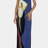 Laura Vestido Sin Tirantes Tejido Premium Floral Exclusivo