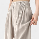 Aurelia Pantalón Cintura Alta Pierna Ancha Seda Exclusivo