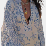 Amalia Conjunto Camisero Estampado Short Marina Edición