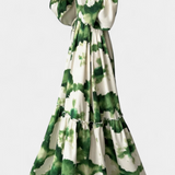 María Vestido Maxi Manga Larga Escote V Colección Exclusiva
