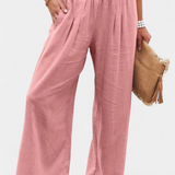 Livia Pantalón Fluido Algodón Lino Natural Exclusiva