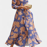 Samaria Vestido Midi Botones Cuello Floral Exclusiva