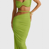 Estela Conjunto De Falda Chiffon Plisado Exclusiva