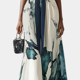 Maliyah Vestido Estampado Cintura Anudada Murciélago Único