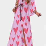 Joelle Vestido Maxi Arcoíris Manga Murciélago Privado