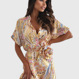 Marinka Vestido Midi Floral Vintage Algodón Exclusivo