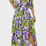 Julie Vestido Largo Colección Floral Cruzado Elite Premium