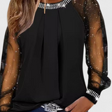 Flor Blusa Con Mangas Tul Y Acentos Strass Exclusiva