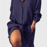 Marlene Vestido Camisa De Lino Longline Colección Exclusiva