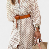 Antonia Vestido Midi Con Cintura Ajustable Tejido Exclusivo
