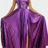 Aikaterini Vestido Maxi Metálico Cuello Cruzado Edición
