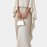 Jane Vestido Maxi Cuello Alto Volante Tela Aireada Exclusivo