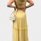 Ilys Conjunto Top Elegante Con Encaje Falda Larga Exclusiva