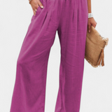 Livia Pantalón Fluido Algodón Lino Natural Exclusiva