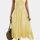 Luz Vestido A-Line Strappy con Dobladillo Rizado Exclusivo
