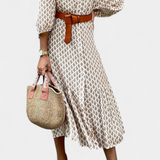 Antonia Vestido Midi Con Cintura Ajustable Tejido Exclusivo