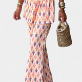 Araceli Conjunto Estampado Blazer Pantalón Exclusivo