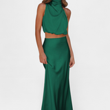 Hanna Colección Conjunto Drapeado Halter Sin Espalda Edición
