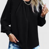 Dottie Top Manga Larga Cuello Encaje Premium Edición