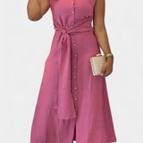 Behnaz Colección Vestido Exclusivo Sin Mangas Cinturón